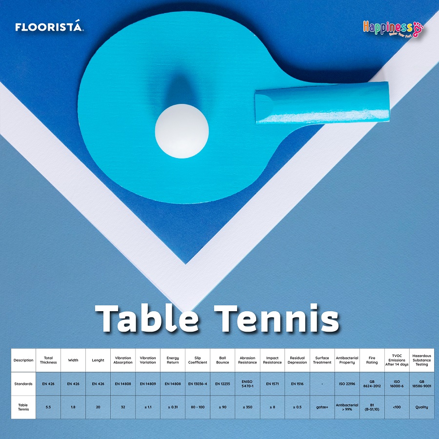 Table Tennis Sport Flooring พื้นสนามกีฬา เทเบิลเทนนิส