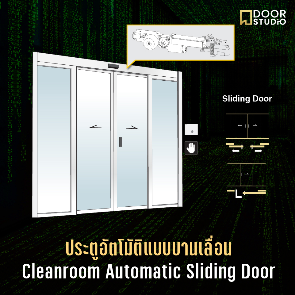 ประตูอัตโนมัติแบบสไลด์ ห้องคลีนรูม cleanroom automatic sliding door