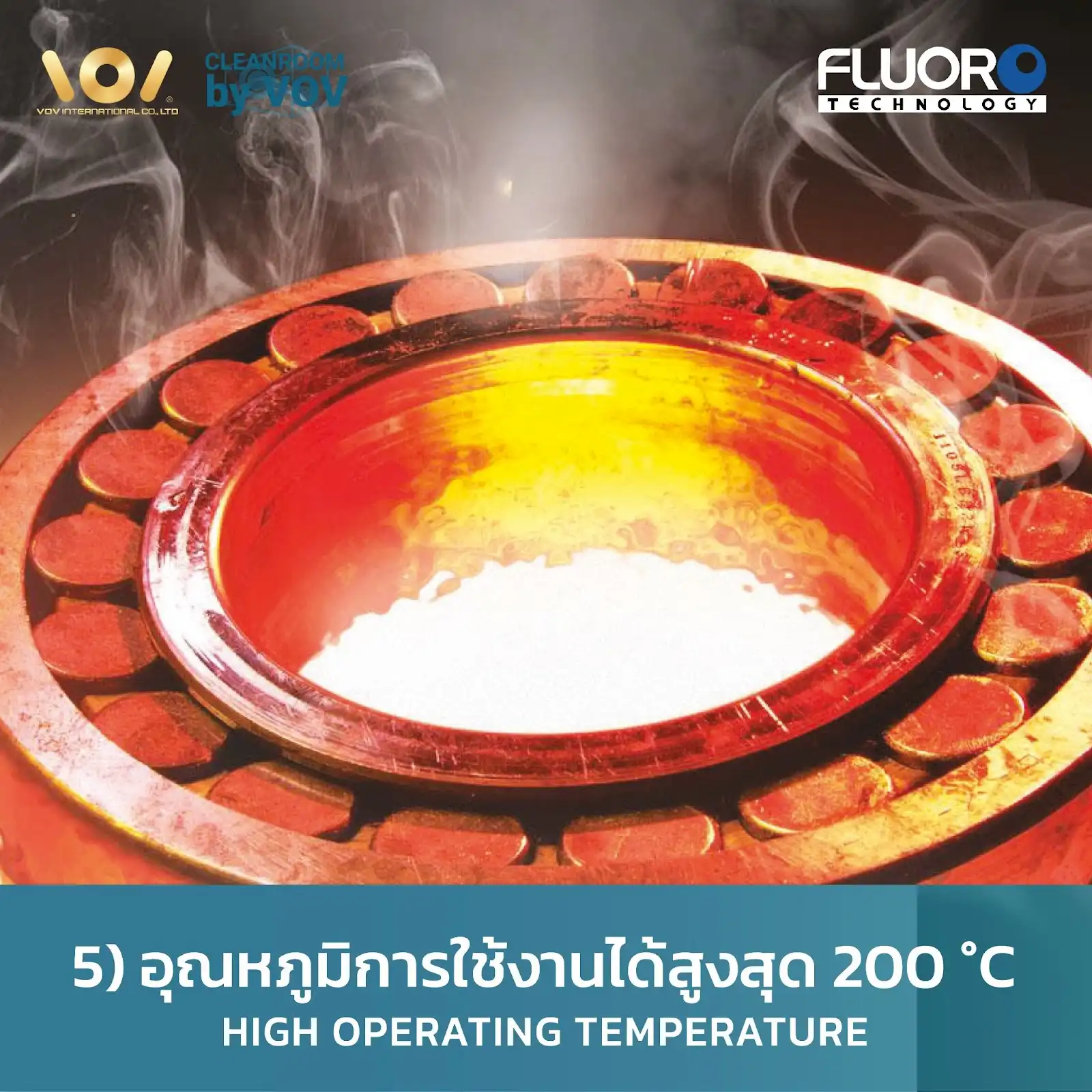 Fluoro Mole Release ทนอุณหภูมิสูงสุด 200°C High Operating Temperature สำหรับ Injection Molding Die Casting