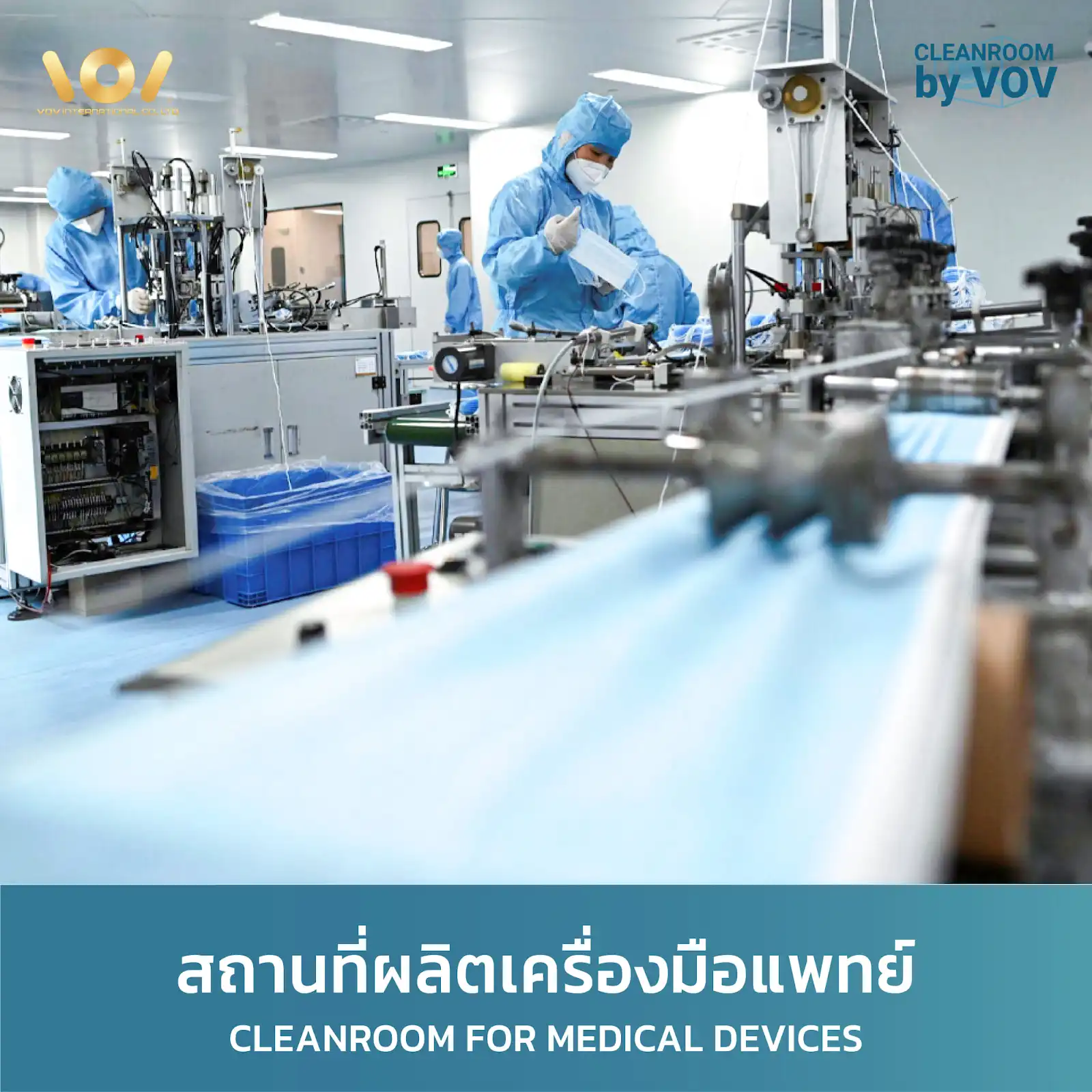 ห้องคลีนรูมผลิตเครื่องมือแพทย์ตามมาตรฐาน ISO 13485 และ FDA กระบวนการผลิตในสภาพแวดล้อมควบคุม