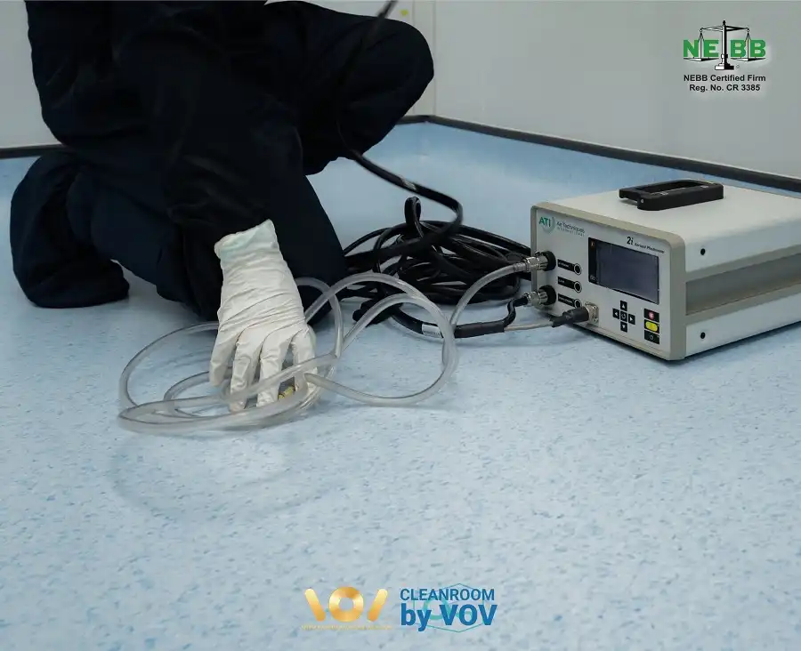 การทดสอบการรั่วไหลของตัวกรอง (Filter Leakage Test) บนเพดานห้องคลีนรูม ตามมาตรฐาน NEBB
