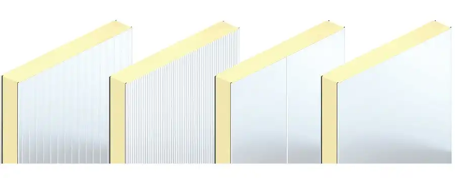 โครงสร้างชั้นของผนัง PIR Sandwich Panel แสดงแกน PIR Foam และแผ่นอลูมิเนียมทั้งสองด้าน